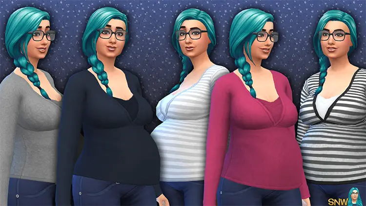 14 maternity basic tops sims 4 cc
