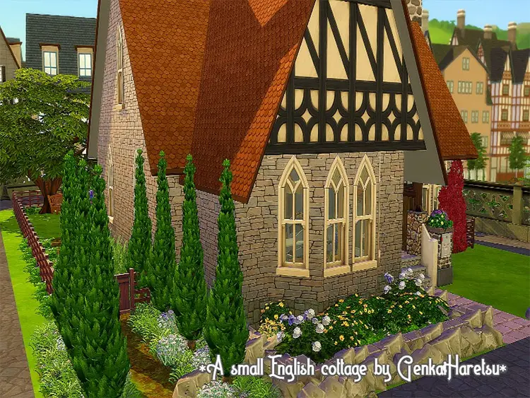 17 small english cottage sims4 cc