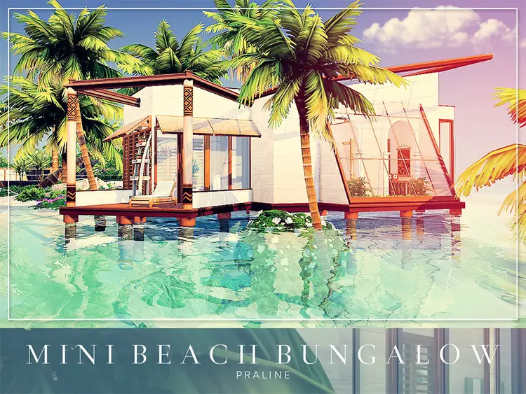 18 mini beach bungalow sims4 cc