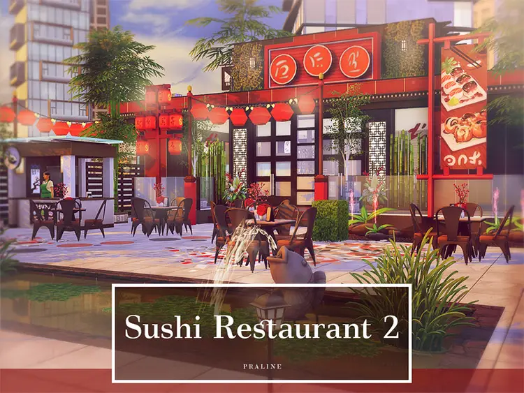 36 sushi restaurant2 sims4 cc