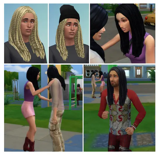 City Braids for Both 18 Best Sims 4 Dreadlocks Hair CC