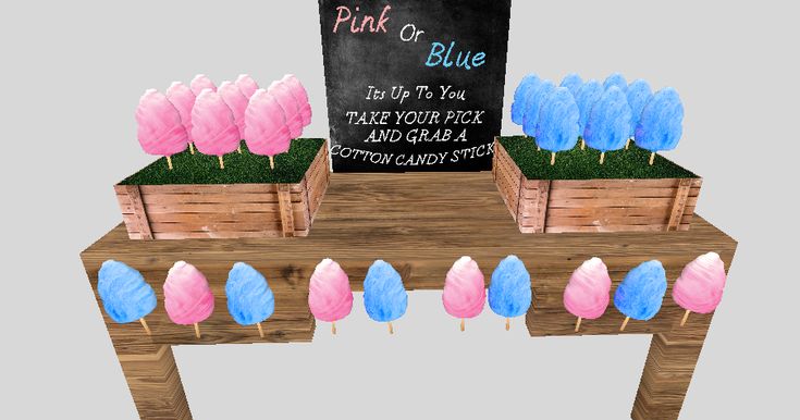 Gender Reveal Cotton Candy Table