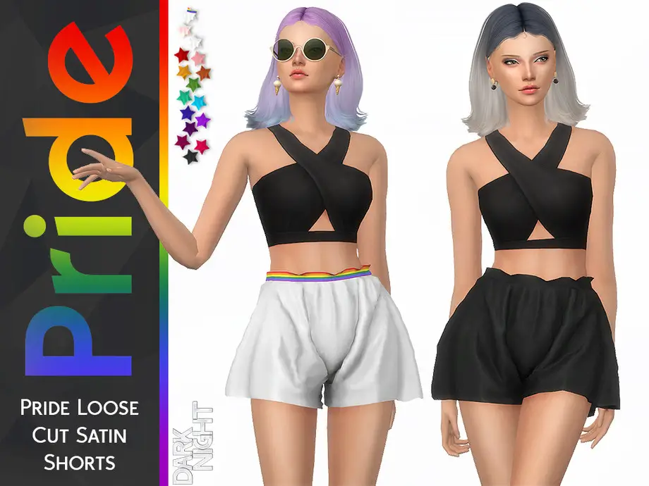 Pride Collection Loose Cut Satin Shorts 18 Best Sims 4 Pride CC & LGBT Mod Packs