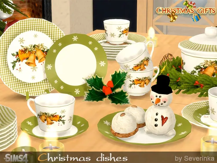 17 christmas dishes plates sims4 cc