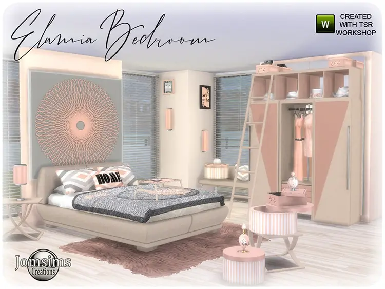 19 elamia bedroom furniture cc set sims4