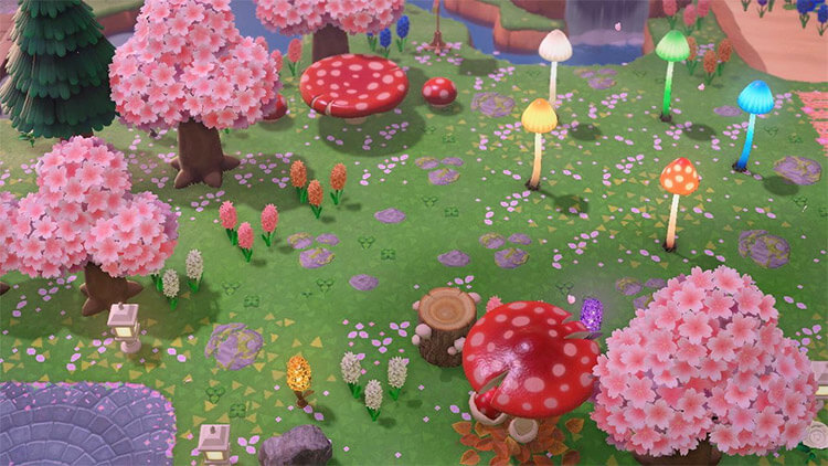 36 enchanted mushroom garden idea acnh 1