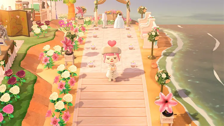 07 wedding aisle on the beach acnh 1