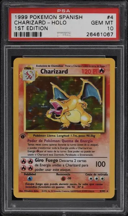 1999 Pokemon Spanish First Edition Holographic Charizard Card