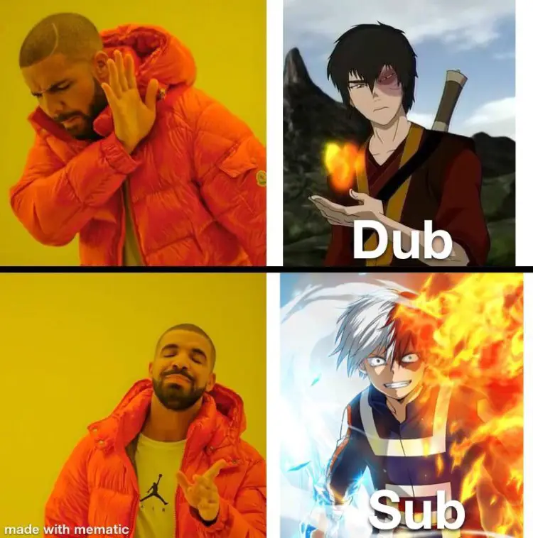 002 my hero academia dub vs sub meme
