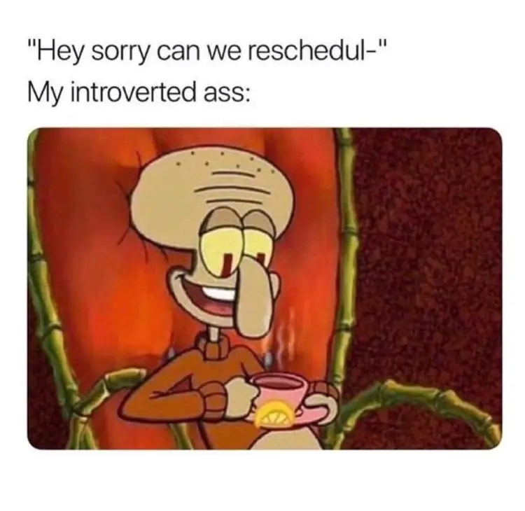 019 spongebob introvert meme