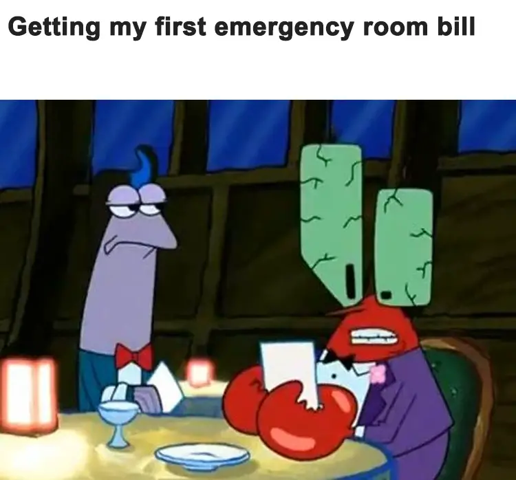 043 mr krabs medical bill meme