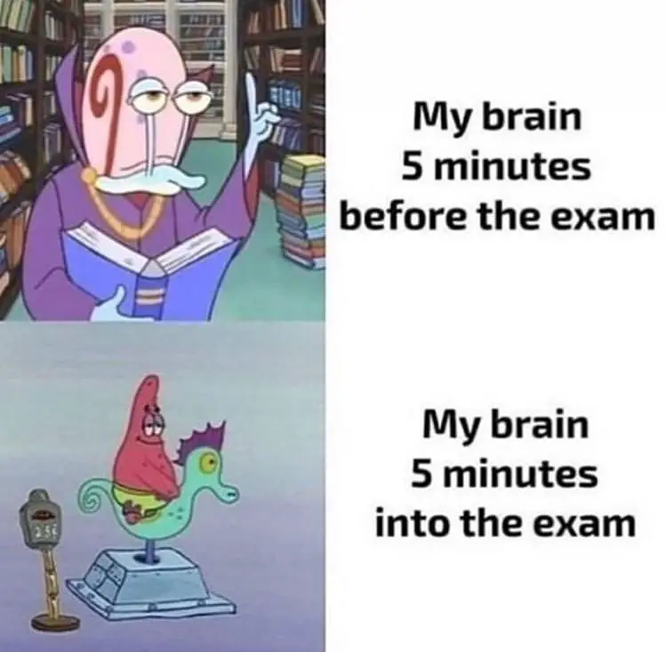 085 spongebob exam meme 1
