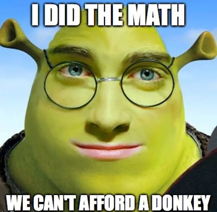 132 shrek math meme