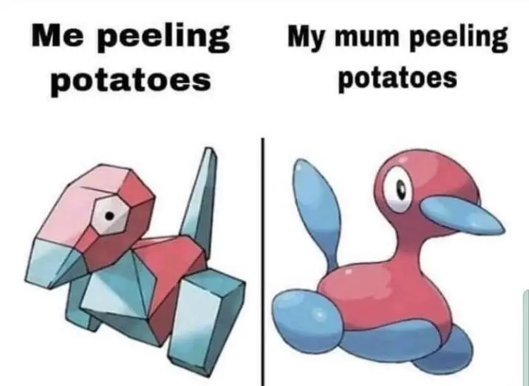 135 pokemon peeling potatoes meme