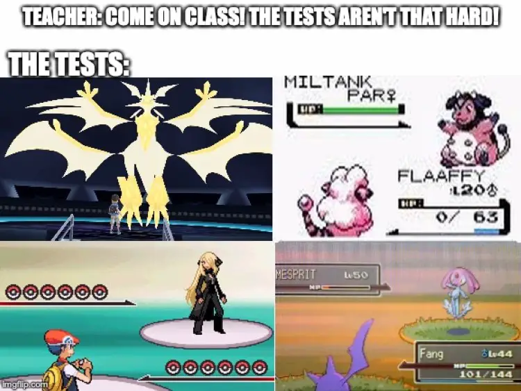 136 pokemon hard tests meme