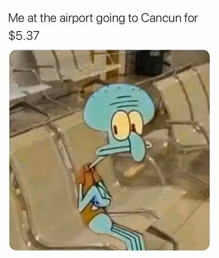 020 squidward cancun meme