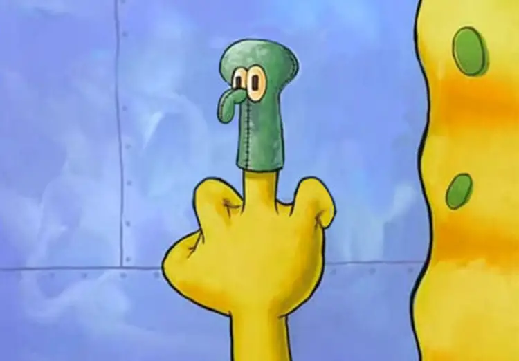 060 middle finger squidward meme
