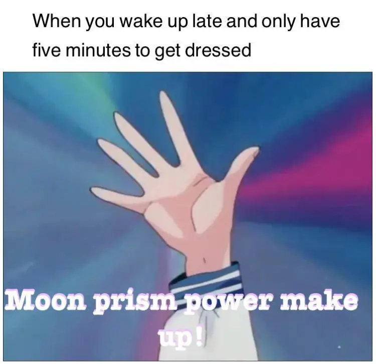 071 sailor moon waking up late meme