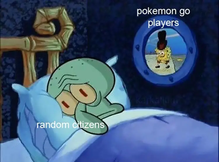 101 squidward pokemon go meme