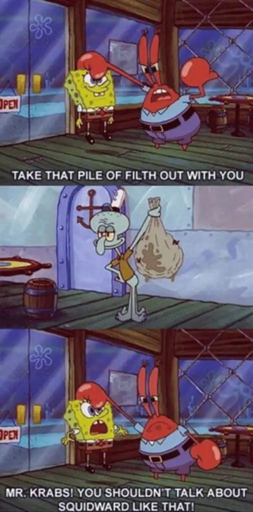 103 take filth out squidward meme