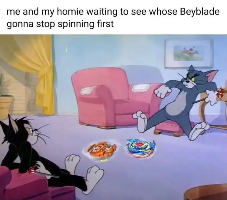 156 tom and jerry playing beyblade meme