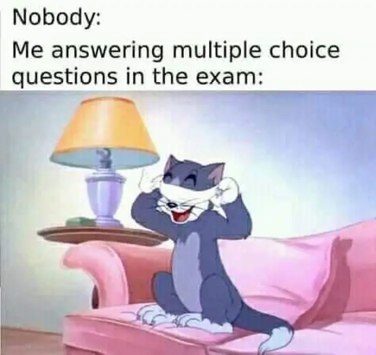 157 tom and jerry multiple choice exam meme