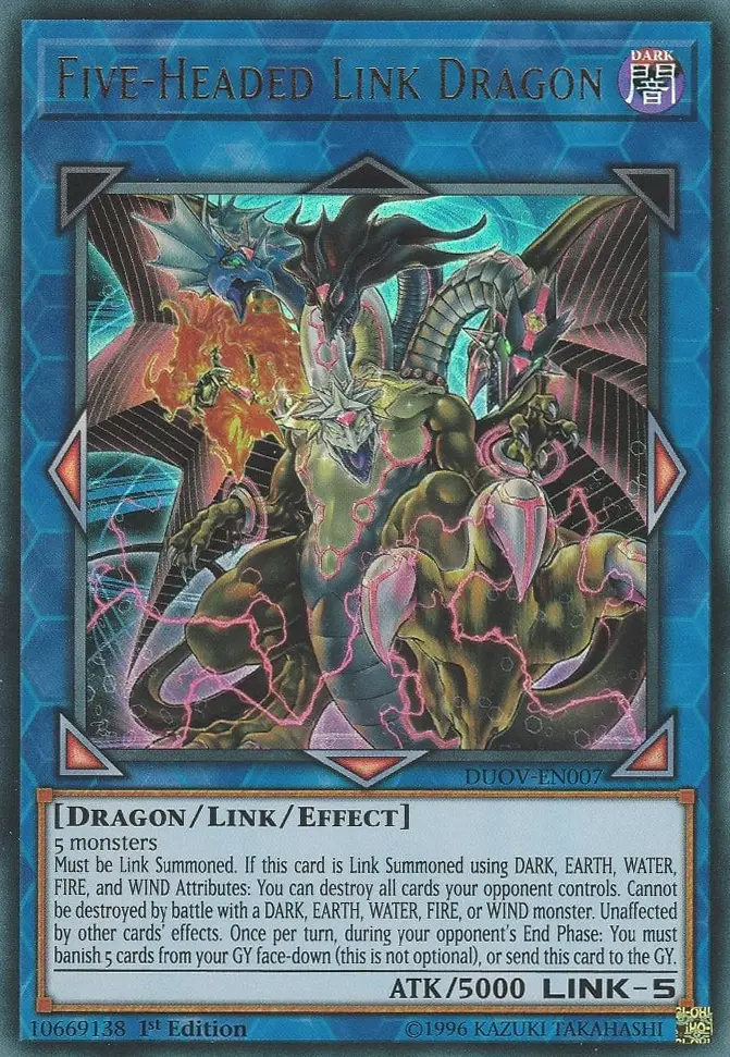 FiveHeadedLinkDragon DUOV EN UR 1E 15 Most Powerful Monsters in Yugioh