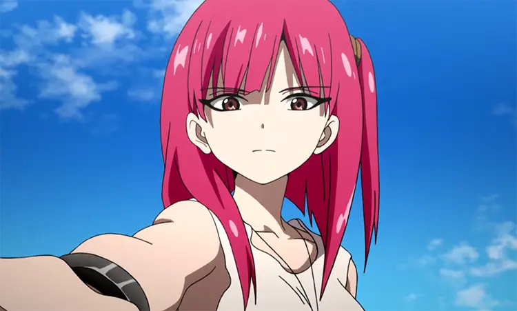 01 morgiana pink haired girl anime screenshot