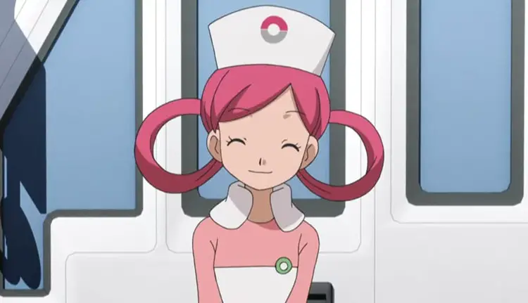 24 nurse joy pokemon pink haired girl anime screenshot