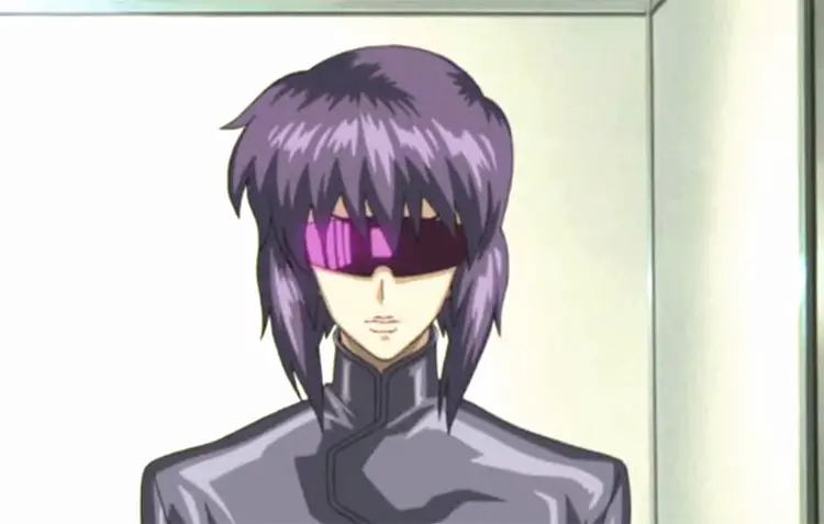 02 motoko kusanagi gits purple haired anime
