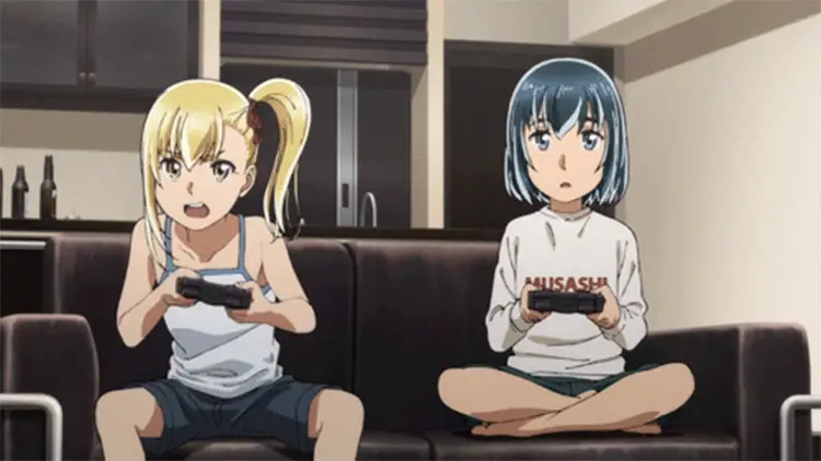 19 hinamatsuri anime screenshot couch