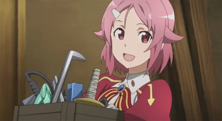 31 lisbeth sword online pink haired girls anime screenshot