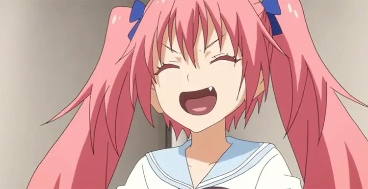 56 milim nava cute pink haired girl anime screenshot