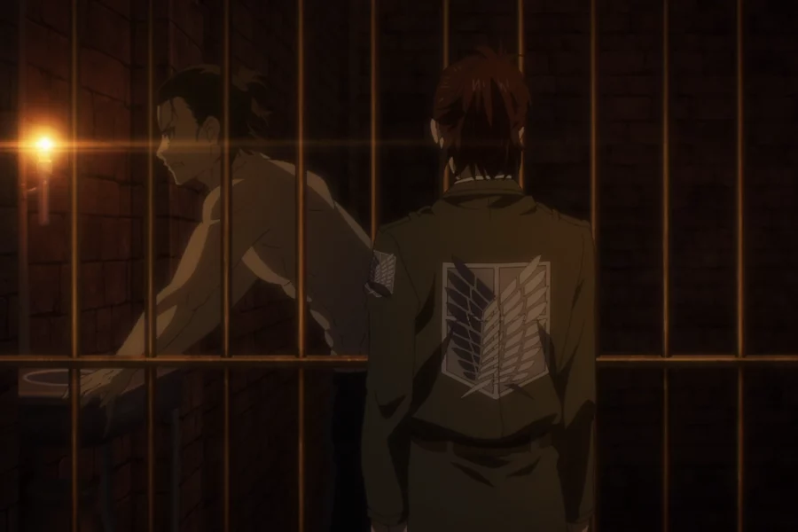 Hange meets Eren in his cell