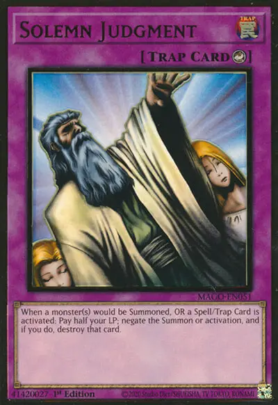 07 solemn judgement ygo card 1 25 Most Nostalgic Cards Yu-Gi-Oh!