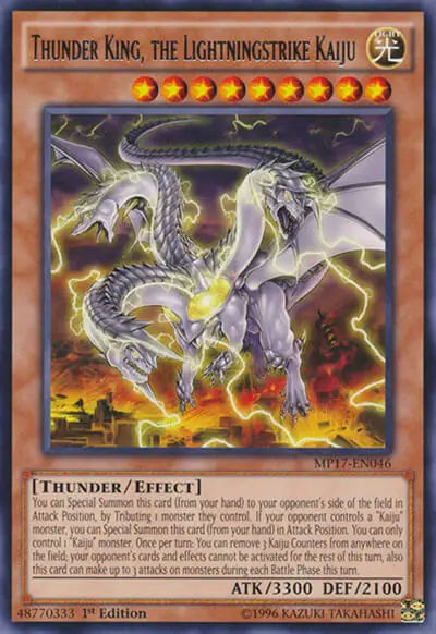 05 thunder king the lightningstrike kaiju card 1 18 Best Thunder Type Monsters In Yu-Gi-Oh!