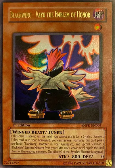 11 blackwing vayu emblem of honor ygo card 18 Best Blackwing Monsters Cards in Yu-Gi-Oh!