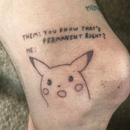 surprised pikachu tattoo